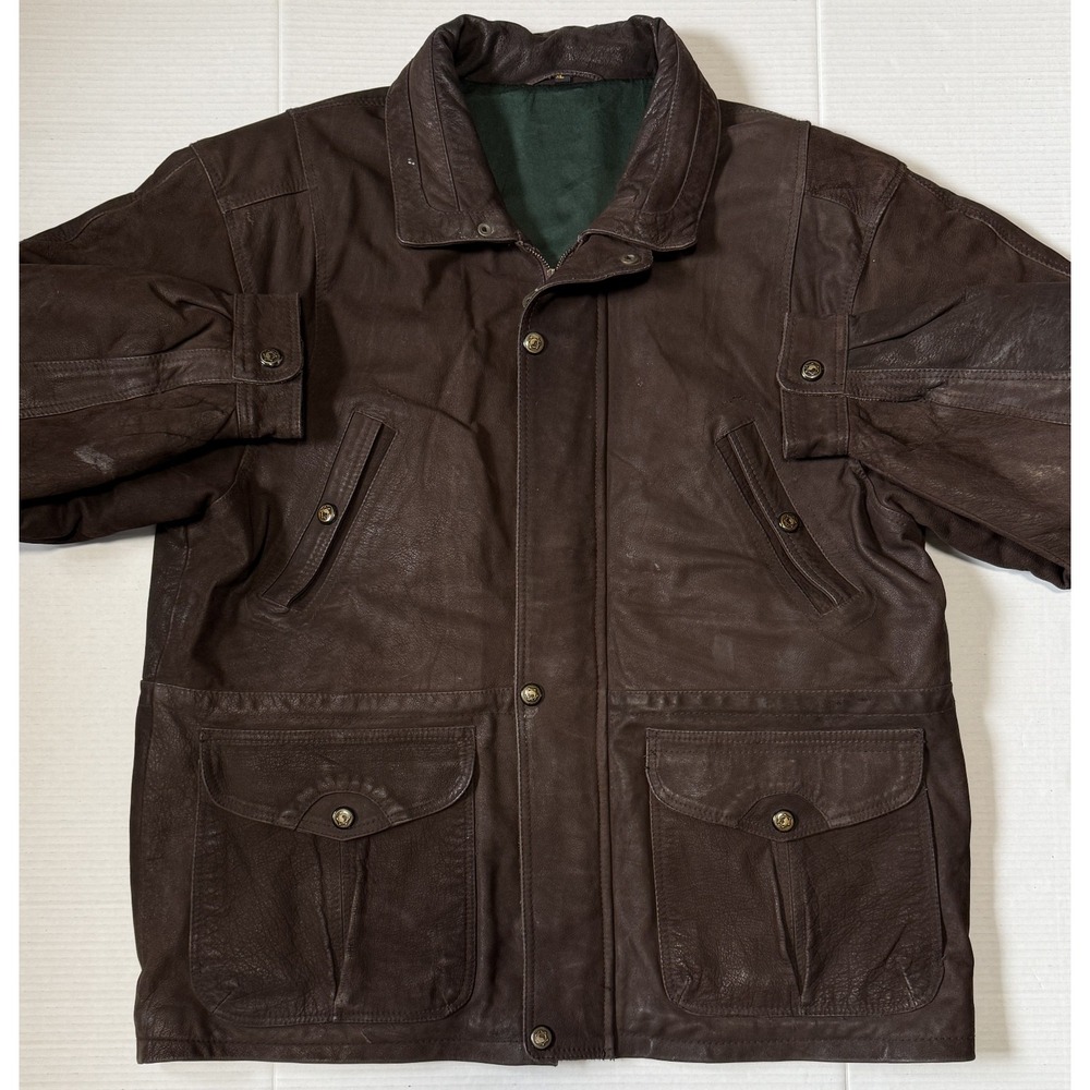 ECHTES LEDER - Men's Vintage Brown Heavy Insulated Leather Jacket - X-Large - XL
